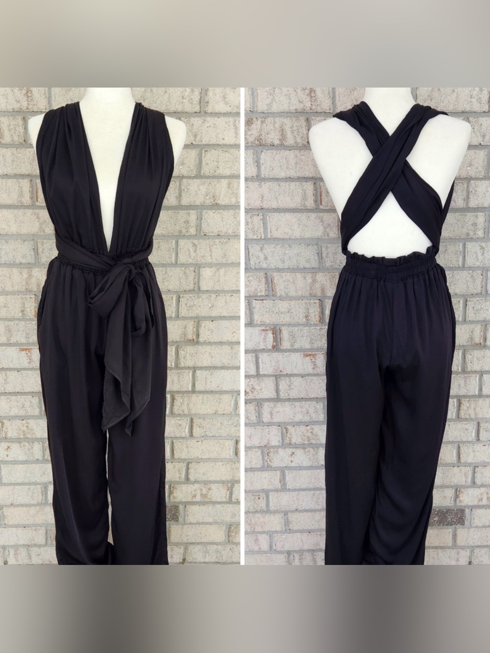 NWOT Diarrablu Sustainable Jumpsuit, Women’s S Black Convertible Jumpsuit - Picture 5 of 11
